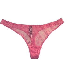 Journelle Lace Flamingo Pink Thong Panties Size Large New with tags!